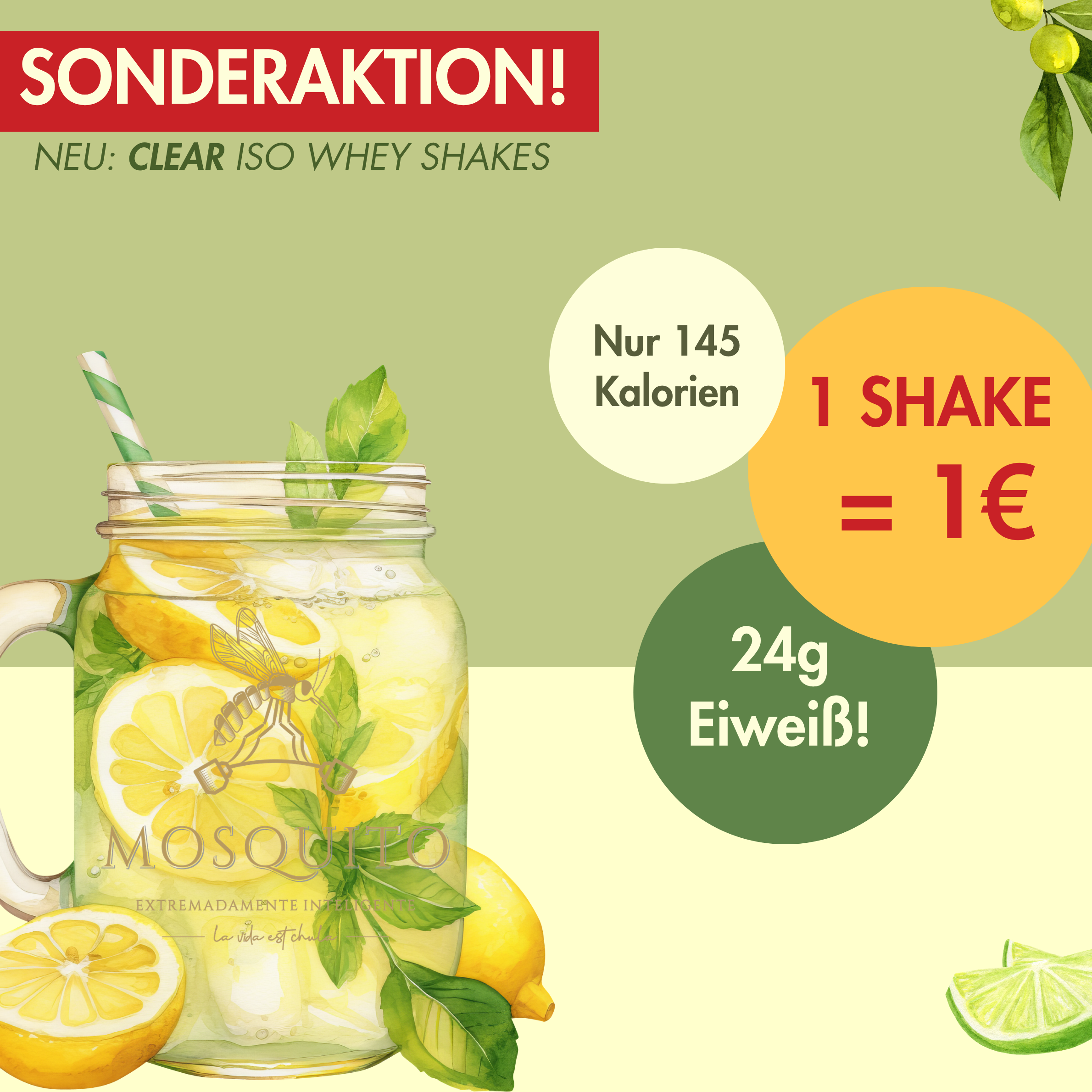SONDERAKTION: Alle Clear-Whey Geschmäcker nur 1€ !